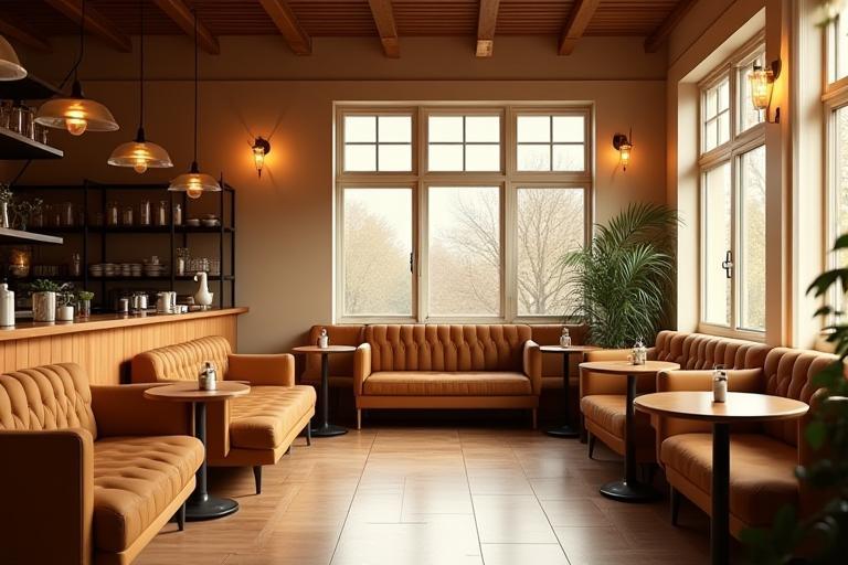 Gemütlicher Innenbereich des Café Alpenblick